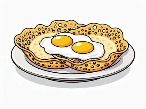 Traditional egg hoppers served on a white plate represent an authentic South Asian breakfast cuisine.