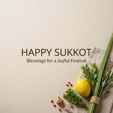 Happy Sukkot: Embracing the Blessings of a Joyful Festival Celebrating Harvest, Community, and Tradition with Nature's Bounty and Festive Decorations