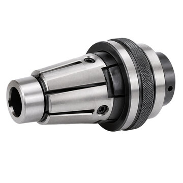 Isolated tool holder for CNC machine, collet chuck on a transparent