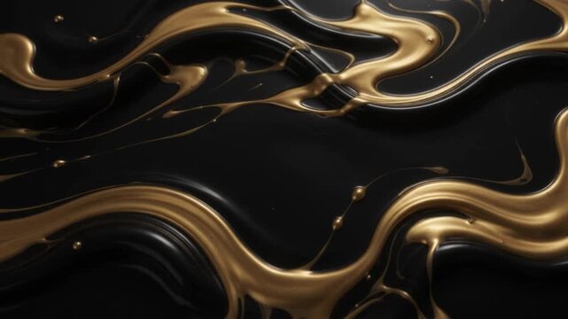 Black Gold Fluid Molten Waves Luxury Micro Motion Graphics