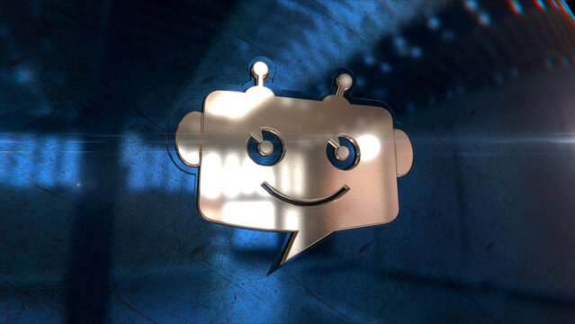 Chatbot ai assistant 3d symbol spectacular illustration