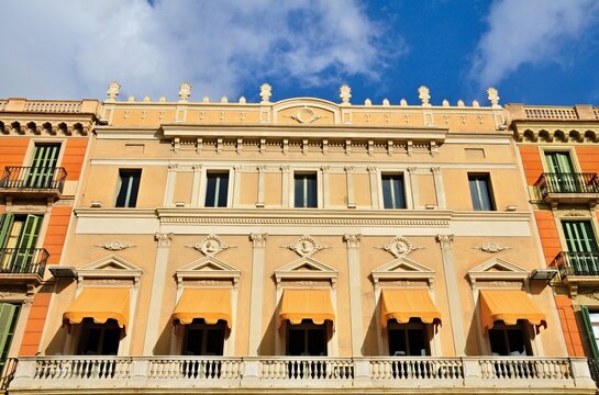 Ornate facade of historic building in  Spain, Tarragona