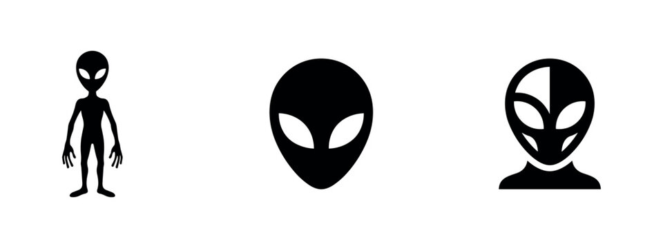 Alien Extraterrestrial Face and Body Icons