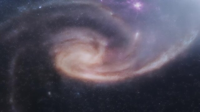 A stunning triple depiction of a vibrant spiral galaxy, showcasing its majestic arms and central core in the vast expanse of space.
