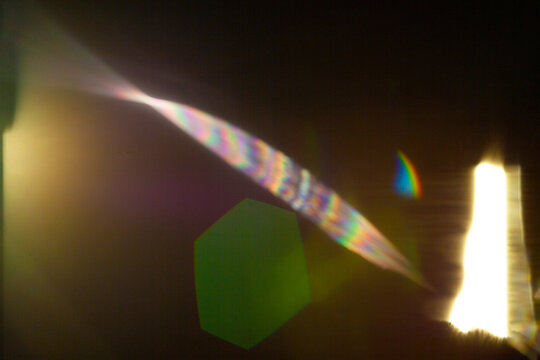 Sun flare on the black background
