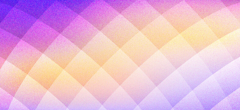 Abstract background with a diamond pattern in soft pastel gradient colors of purple, pink, and yellow with a grainy texture