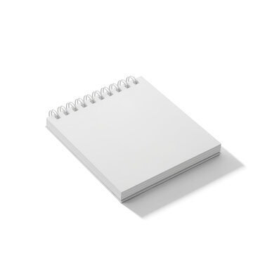 Spiral Bound Notepad on White Background