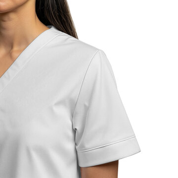 V-Neck Lab Coat Close-Up