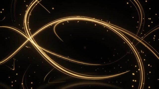 Golden Light Trails Intertwining Luxury Abstract Micro Motion Graphics