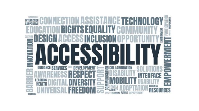 Accessibility Concept Word Cloud Typography Graphic Featuring Key Term
