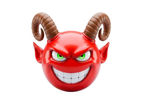 3D Angry devil character isolated on transparent background