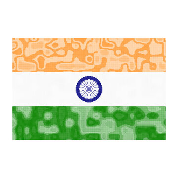ASCII Art National Flag Of India Saffron White And Green Unicode Typographic Design Square Transparent Background
