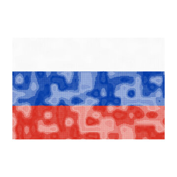 ASCII Art National Flag Of Russia White Blue And Red Unicode Typographic Design Square Transparent Background
