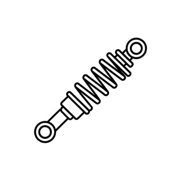 Black outline icon of a vehicle shock absorber part