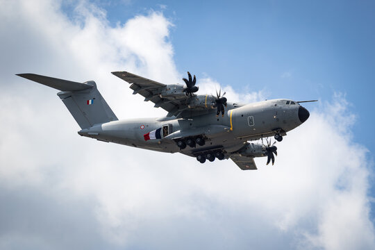 Airbus A400M transport aircraft, a large European airlift plane designed for tactical and strategic air transport.