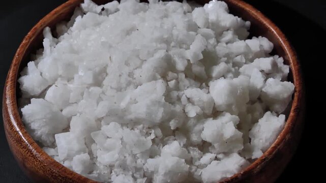 Sea Salt in a wood Bowl	