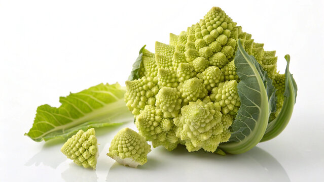 Fresh romanesco vegetable with intricate fractal texture
