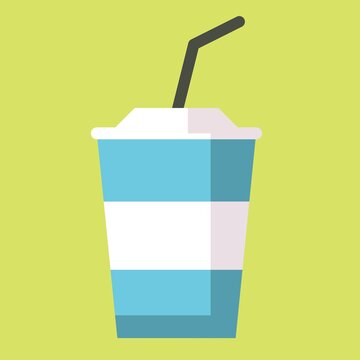 Cold Drink Cup Straw Beverage Icon