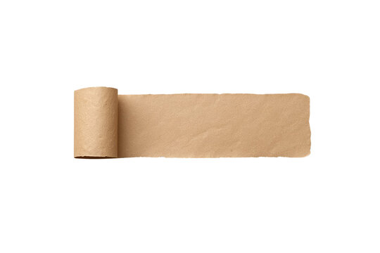 Short rolled brown paper strip