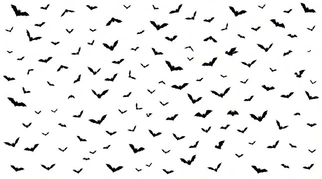 Bat Background with Flying Bats 