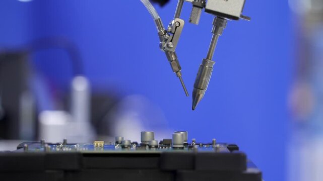 soldering iron tips of automated manufacturing soldering and assembly pcb board