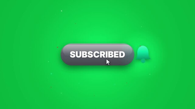 Bright red subscribe button with white text on green background for digital marketing and website call to action