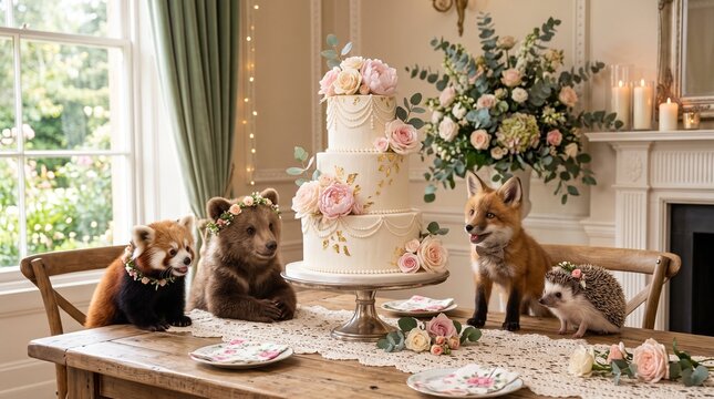 Animals wedding cake