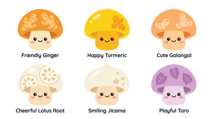 Obraz premium Kawaii vegetable characters