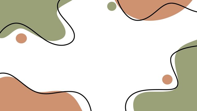 Organic Forms and Line Art Abstract White Frame
