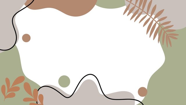 Mid-Century Inspired Abstract Frame with Leaf Accents