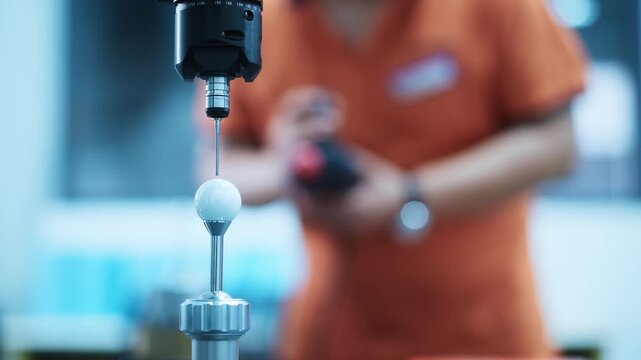 industrial measurement instrument testing white sphere surface