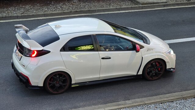 White Honda Civic Type R Viewed from Above