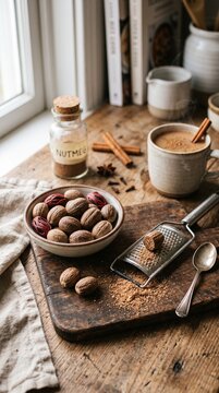 Fresh whole nutmeg