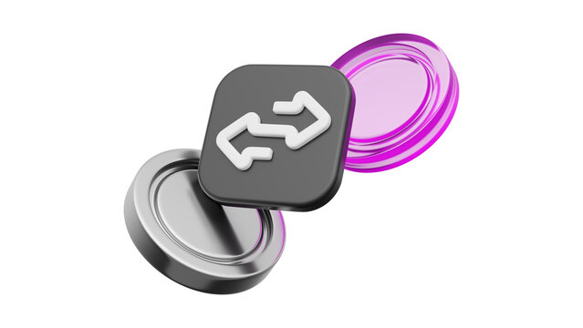 3D Rendered TeamViewer Application Icon Featuring Metallic Discs and Digital Sync Symbols