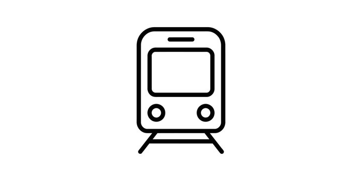 Modern subway train line icon front view representing fast urban transit.