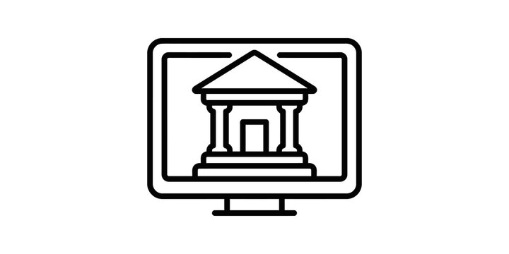 Online banking computer screen icon for secure financial web transactions.