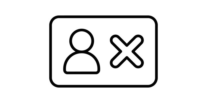 Delete user profile account linear vector icon for interface buttons.