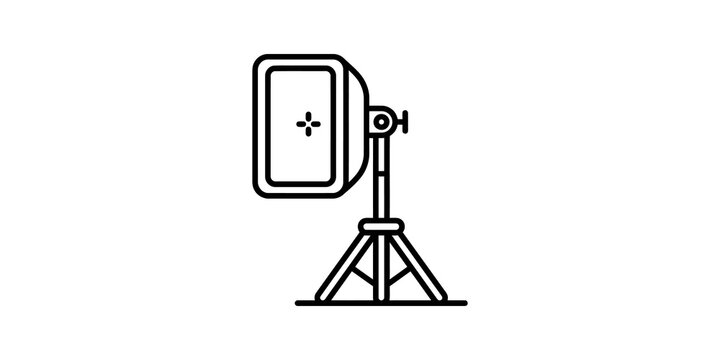 Studio softbox light icon on tripod for photography lighting gear.
