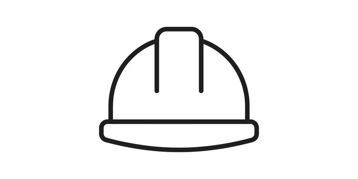 Industrial safety hard hat icon for construction site worker gear.