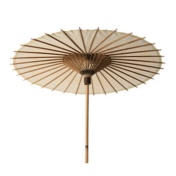 Traditional japanese paper umbrella on transparent background