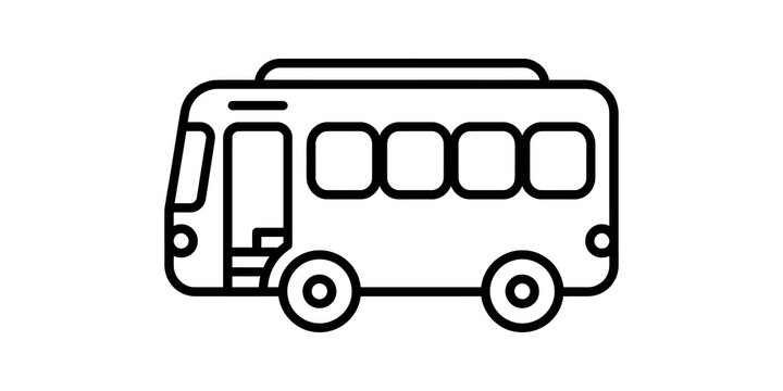 Public transport bus vehicle icon for city travel and commute design.