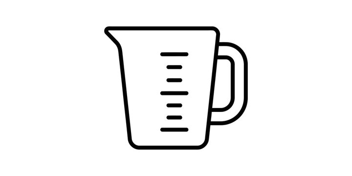 Measuring cup icon showing volume scale for precise kitchen liquid usage.