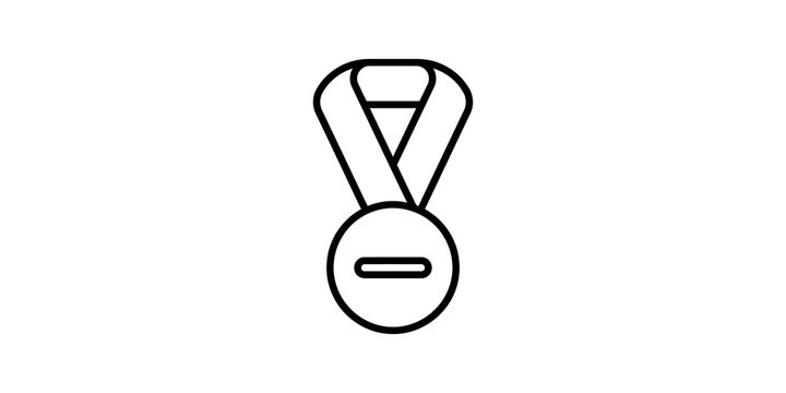 Medal award icon depicting achievement symbol for victory celebration use.