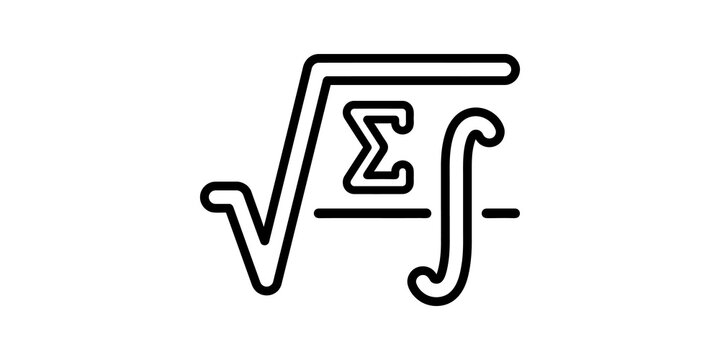 Mathematical formula icon with square root sigma and integral signs.