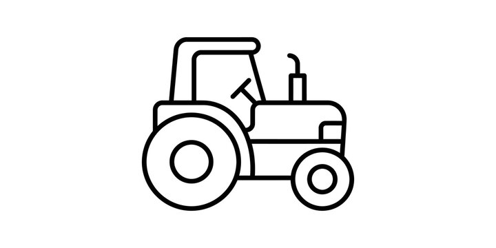 Farm tractor machinery line icon for agriculture and harvesting use.
