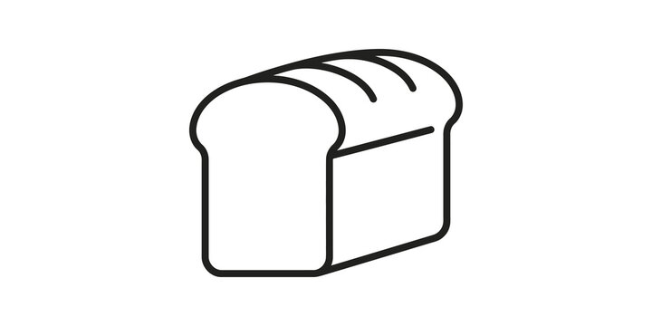 Fresh bread loaf linear vector icon representing bakery and food shop.