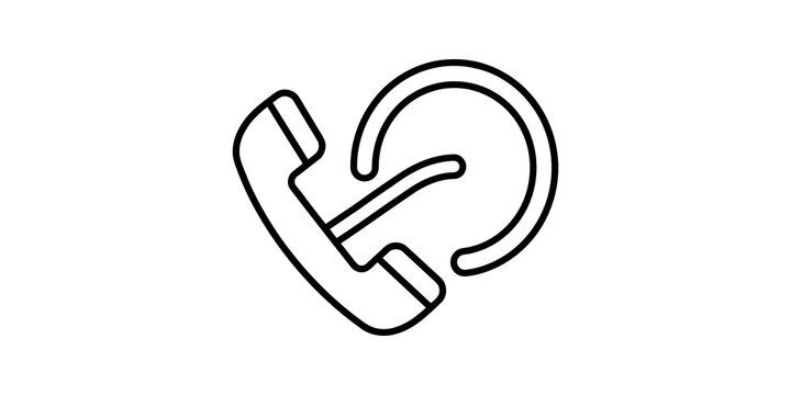 Customer service callback phone icon with circular arrow for support.