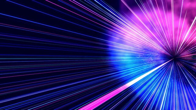A mesmerizing, high-energy visual sequence capturing the essence of a cosmic burst of light from a central point