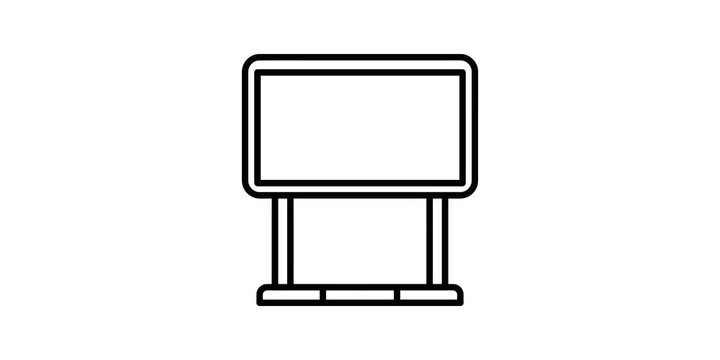 Outdoor billboard sign board black outline for advertising display.