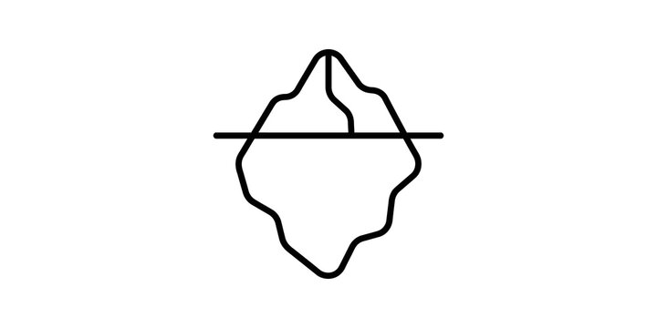 Iceberg tip illustration for risk management and hidden depth concepts.
